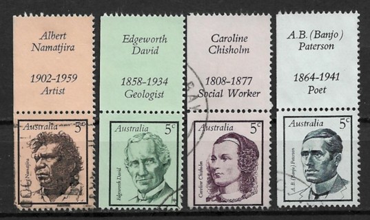 1968 Australia Sc446-9 complete Famous Australian set of 4 with tabs used