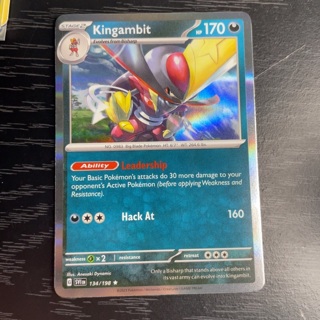 Kingambit Evolves from Bisharp Pokemon holo