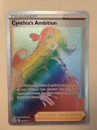 Cynthia's ambition 178/172 secret rare holo nm pokemon