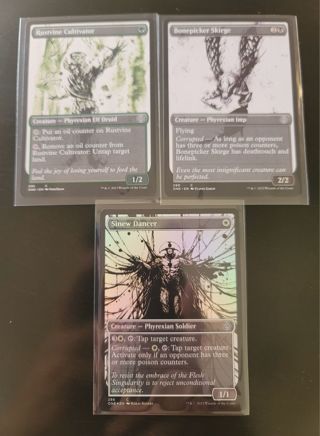 MTG Phyrexia All Will Be One creature pack Sinew Dancer Foil Bonepicker Skirge Rustvine Cultivator