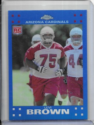 Levi Brown 2007 Topps Chrome Blue Refractor TC265