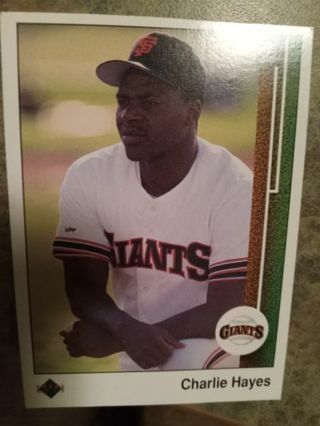 1989 UPPER DECK CHARLIE HAYES SAN FRANCISCO GIANTS BASEBALL CARD# 707