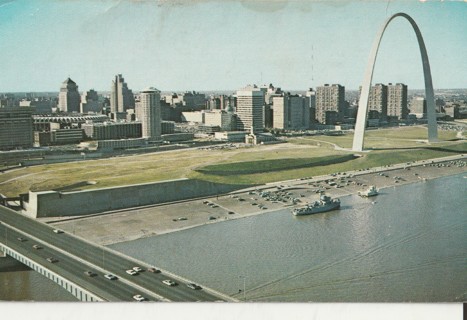 Vintage Unused Postcard: t: Poplar Bridge, St Louis, MO