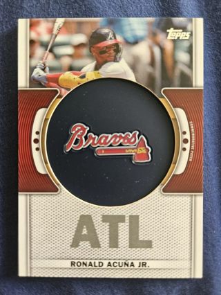 2023 Topps Commemorative Team Logo Patch Relic Ronald Acuna Jr.