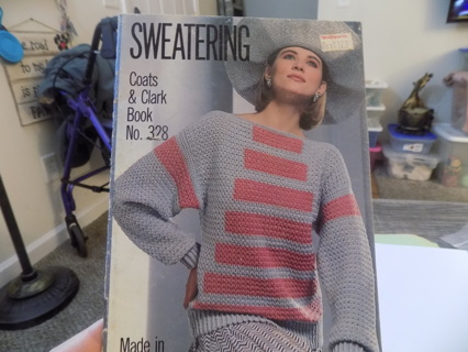 Vintage 1987 Coates & Clark Sweatering booklet patterns Made in Knit,crocheen, or South Maid thread