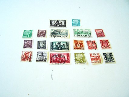 Saar Postage Stamps used set of 19