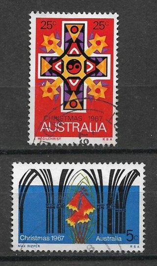 1967 Australia Sc429-30 complete Christmas set used