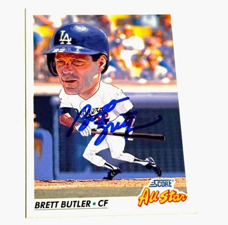 Autographed 1992 Score All-Star Brett Butler #778 LA Dodgers Baseball