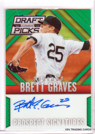 Brett Graves, 2014 Panini Prizm Draft Picks AUTOGRAPH Card #5, Oakland Athletics, 32/35, (L1