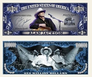 Free: Alan Jackson Million Dollar Bill Play Funny Money Novelty Note