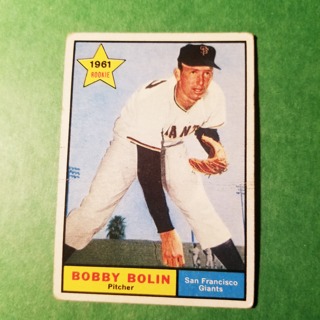 1961 - TOPPS BASEBALL CARD NO. 449 - BOBBY BOLIN ROOKIE - GIANTS