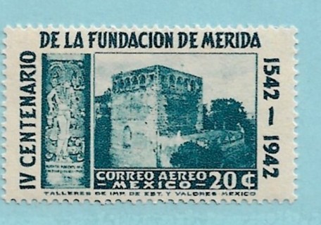 1942 Mexico ScC117 20c 400th anniversary of Merida MNH