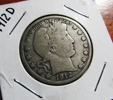 ★★1912-D BARBER HALF DOLLAR VG ★★ **BETTER DATE** "90% SILVER"