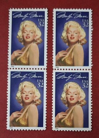 Four Mint .32 Marilyn Monroe US Postage Stamps