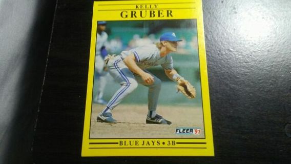 1991 FLEER KELLY GRUBER TORONTO BLUE JAYS BASEBALL CARD# 175