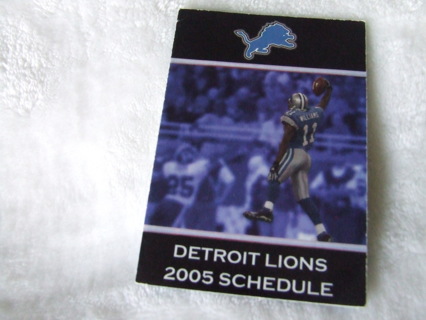 2005 Detroit Lions Football Pocket Schedule 