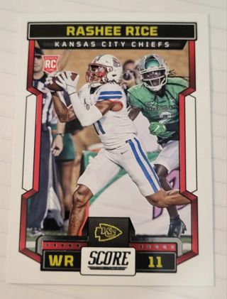 2023 Score Rashee Rice rookie card Kansas City Chiefs