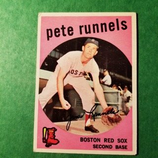 1959 - TOPPS EXMT - NRMT BASEBALL - CARD NO. 370 - PETE RUNNELS  - RED SOX