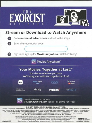 The Exorcist-Believer-Blu Ray Code