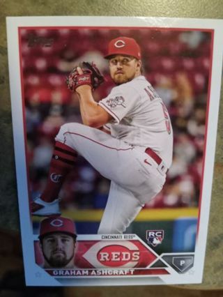 2023 TOPPS ROOKIE GRAHAM ASHCRAFT CINCINNATI REDS BASEBALL CARD# 214