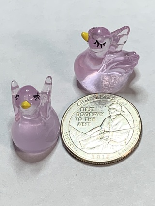 SWANS~#17~PURPLE~SET OF 2 SWANS~GLOW IN THE DARK~FREE SHIPPING!