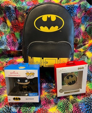 BATMAN backpack- Batman ornaments , pop funko 