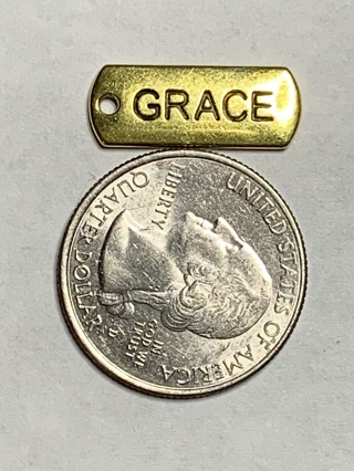 GOLD WORD CHARM~#2~GRACE~1 CHARM ONLY~FREE SHIPPING!