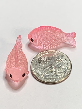 FISH~#4~PINK~SET OF 2 FISH~GLOW IN THE DARK~FREE SHIPPING!