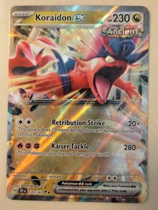 Koraidon ex 120/162 double rare holo nm pokemon