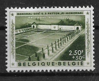 1957 Belgium ScB607 2.50F + 50c Patton Memorial MHR