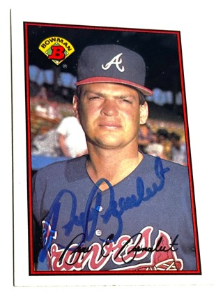 Autographed 1989 Bowman Bruce Benedict Atlanta Braves #271