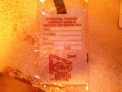 titos metal luggage tag