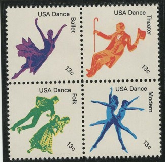 1978, Four Stamps, American Dance.