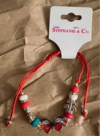 Brand New: Red, Silver, Colorful, Stephanie & Co. Bracelet!! Cute Fashion Jewelry Accessory!!