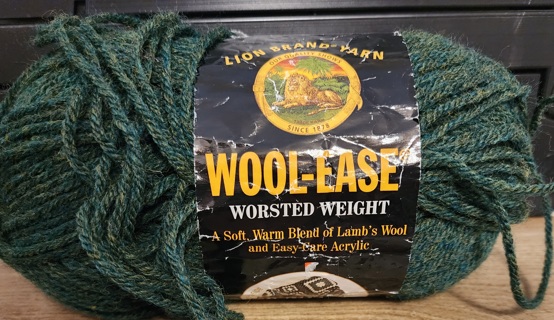 RESERVED - NEW - Lion Brand Wool-Ease Yarn - "Forest Green Heather"