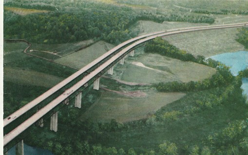 Vintage Unused Postcard: m: Twin Bridge Spanning, Ohio Canal, Turnpike, OH