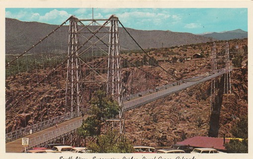 Vintage Unused Postcard: L: Suspension Bridge, Royal Gorge, CO