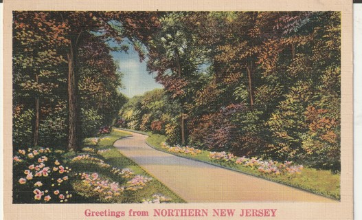 Vintage Used Postcard: a: 1940 Greetings from Northern New Jersey