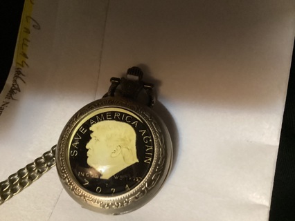 TRUMP POCKET WATCH WITH CHAIN