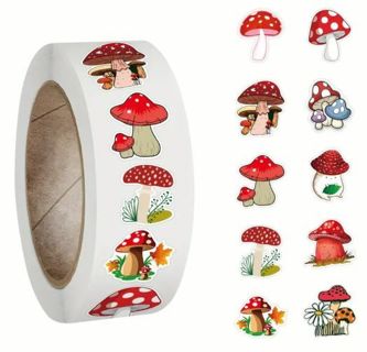 ↗️⭕(10) 1" MUSHROOM STICKERS!!⭕ (SET 1 of 3)