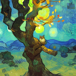 Listia Digital Collectible: Owl Under Starry Sky