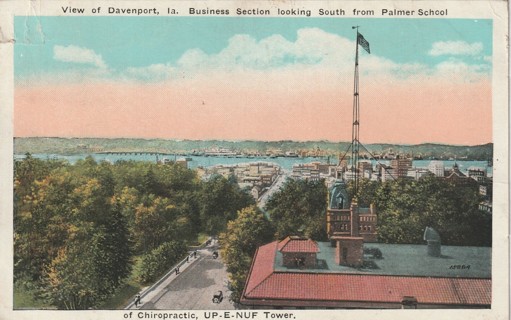 Vintage Used Postcard: 1925 Davenport, Iowa Business Section