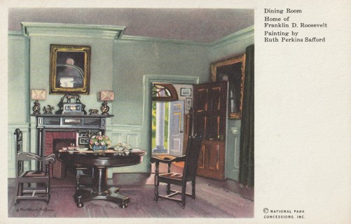 Vintage Unused Postcard: GIN: Home of Franklin D Roosevelt