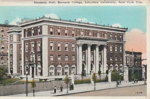 Vintage Used Postcard: g: 1925 Students Hall, Barnard College, Columbia University, NY