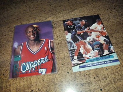 Two card lot basketball veterans Alonzo morning and Lamar Odom both rookies