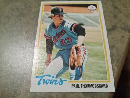 1978 TOPPS PAUL THORMODSGARD MINNESOTA TWINS BASEBALL CARD# 162