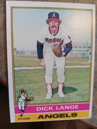 1976 TOPPS DICK LANGE CALIFORNIA ANGELS BASEBALL CARD# 175