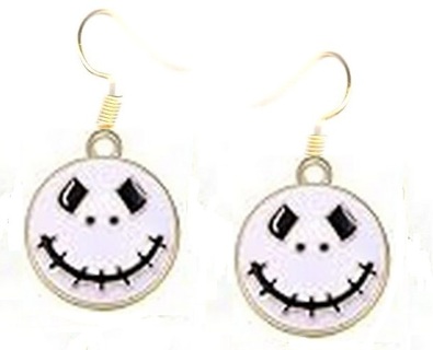 GP ENAMEL SCAREY WHITE SMILEY EARRINGS (PLEASE READ DESCRIPTION