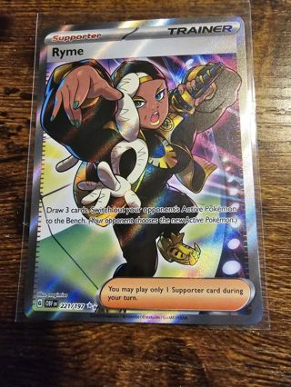 Pokemon Ryme secret rare card 221/197