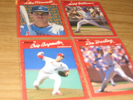 FOUR 1990DONRUSS BASEBALL CARDS LOT 8883